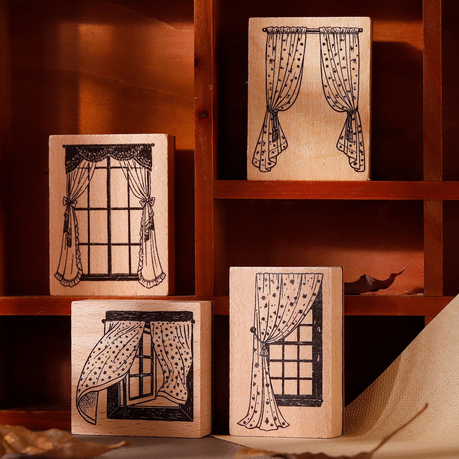 Windowsill Wooden Stamp For Journaling and Scrapbooking