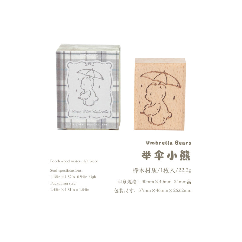 Bear's Time Book Wooden Stamp For Journaling and Scrapbooking