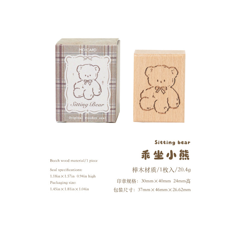 Bear's Time Book Wooden Stamp For Journaling and Scrapbooking