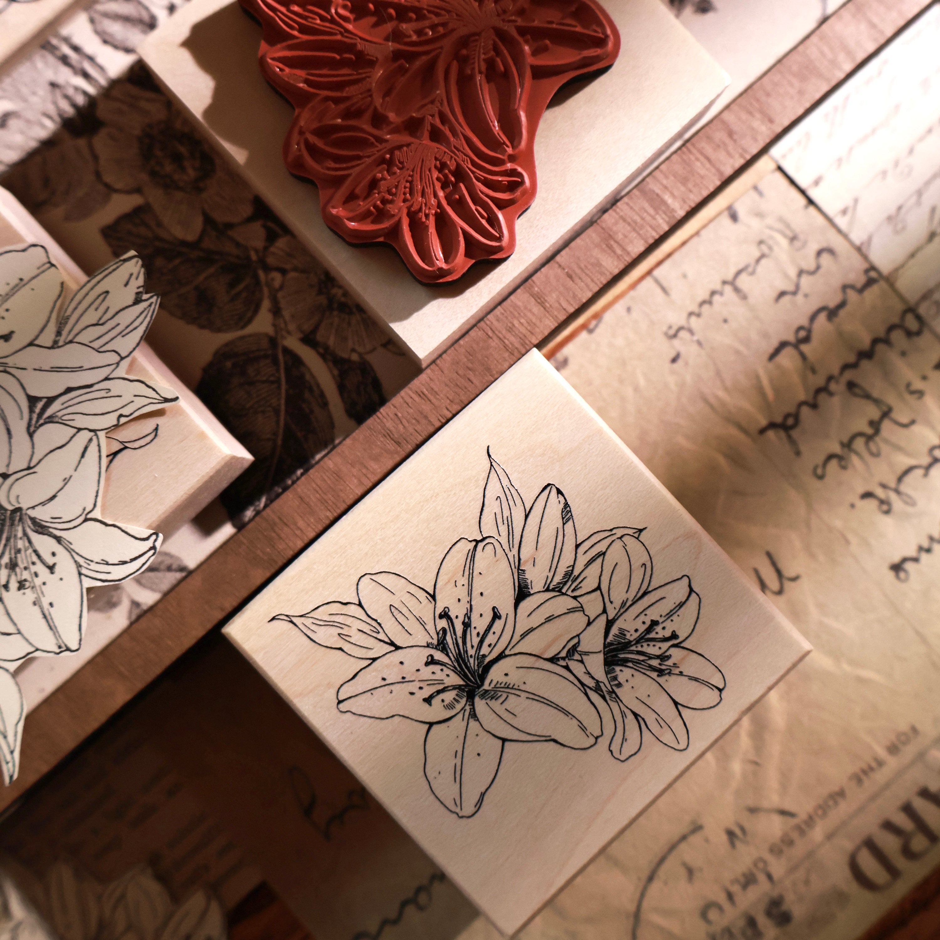 Lily Flower Wooden Stamp