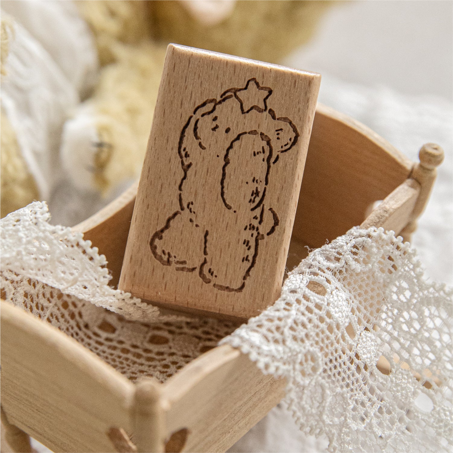 Bear's Time Book Wooden Stamp For Journaling and Scrapbooking