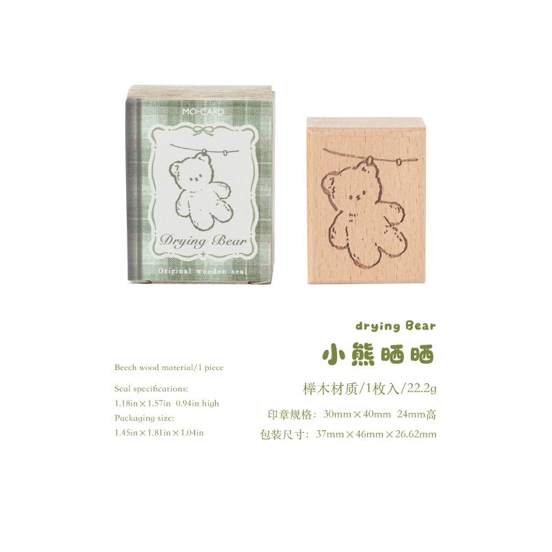 Bear's Time Book Wooden Stamp For Journaling and Scrapbooking