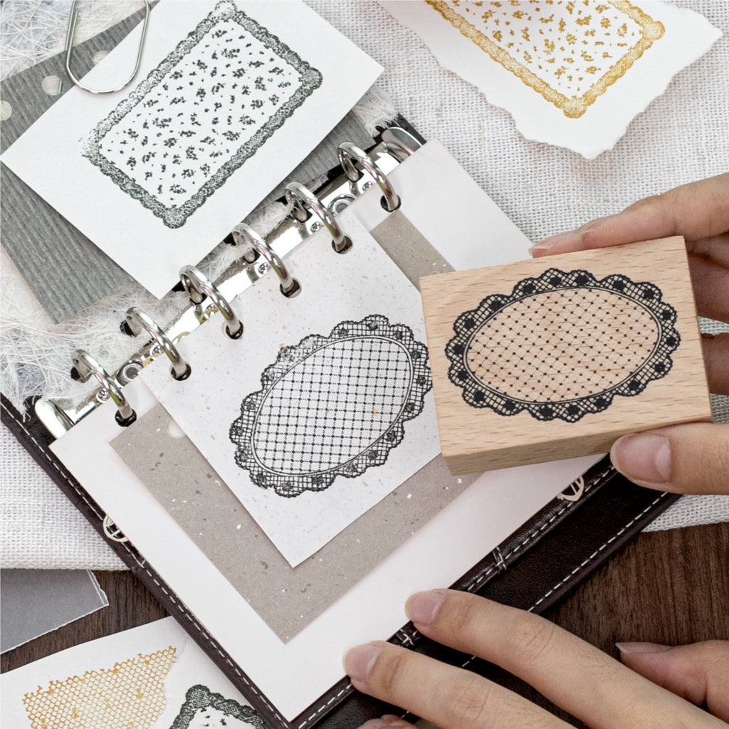 Dusk Dreaming of Lace Wooden Stamp for Journaling and Scrapbooking