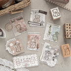 Bear's Time Book Wooden Stamp For Journaling and Scrapbooking