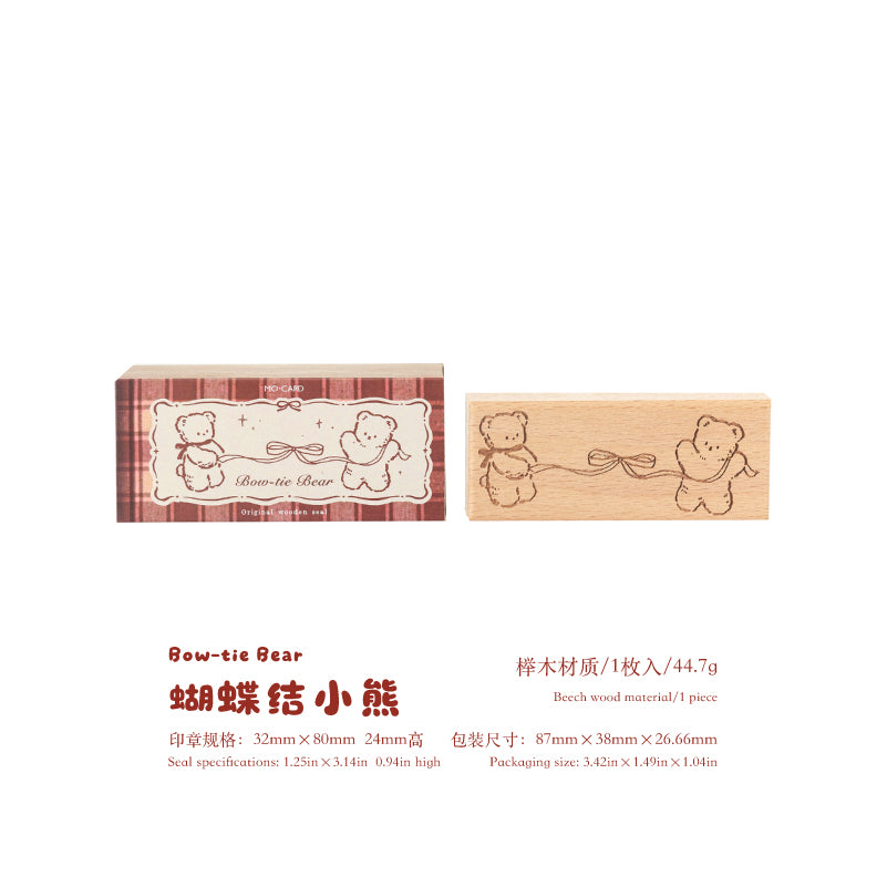 Bear's Time Book Wooden Stamp