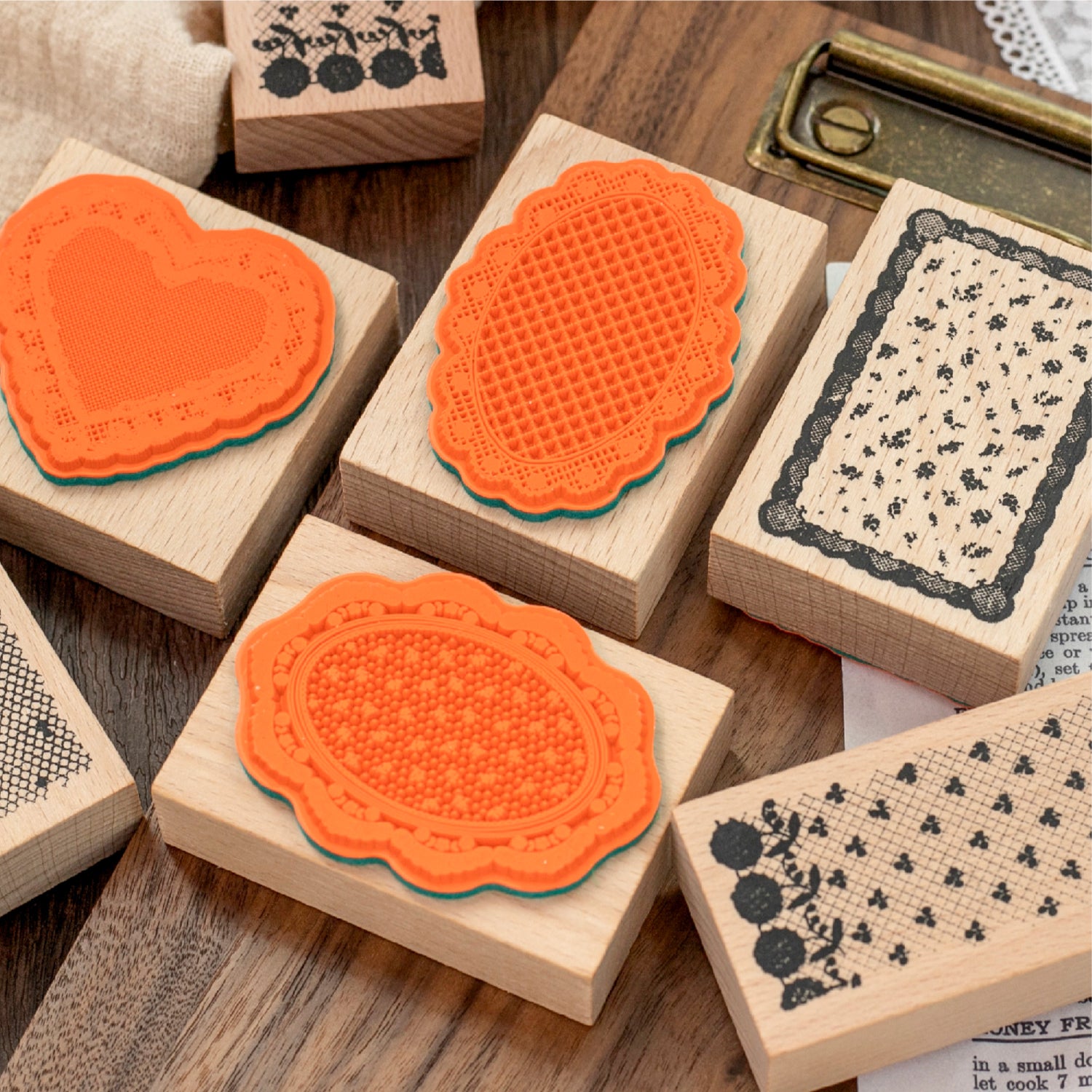 Dusk Dreaming of Lace Wooden Stamp for Journaling and Scrapbooking
