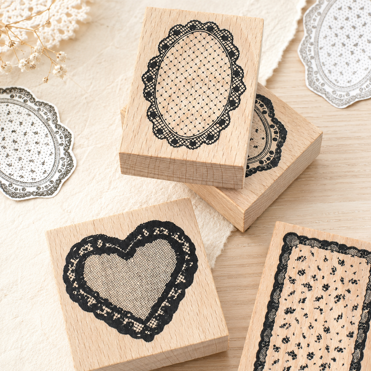 Dusk Dreaming of Lace Wooden Stamp