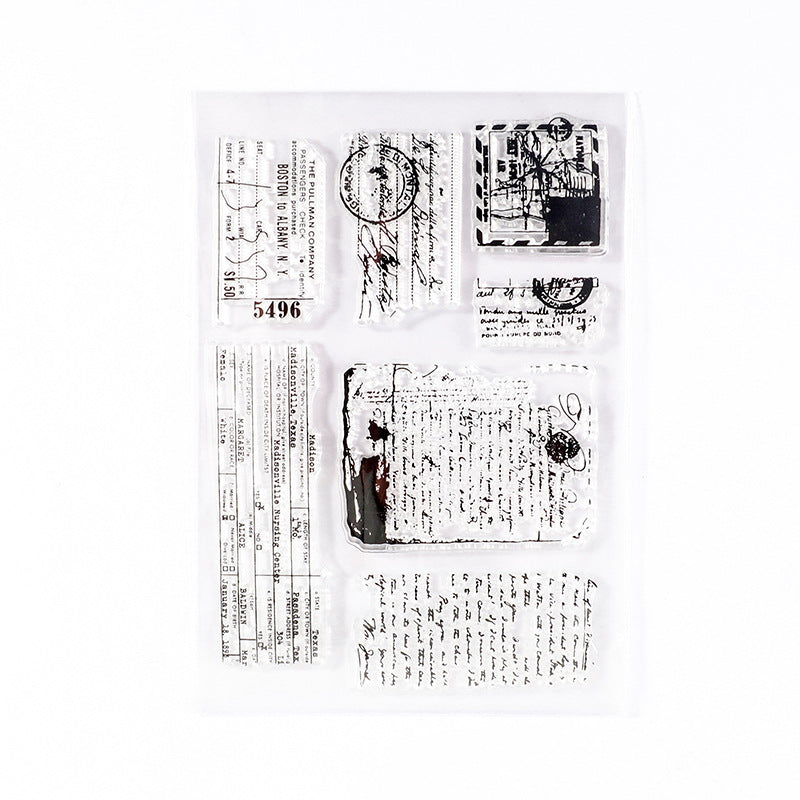 Vintage text pattern stamps